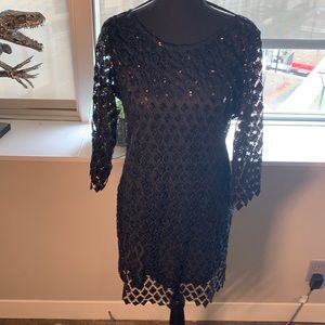 Ark & Co three quarter black sequin dress